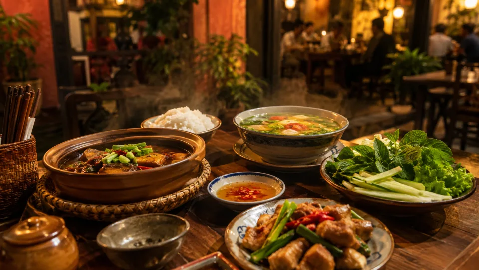 Bàn ăn tại Đinh Văn Khoa